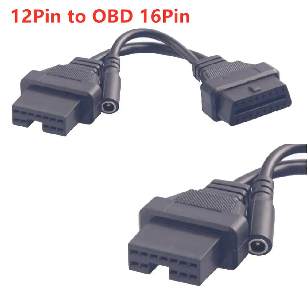

12Pin 12 Pin Male to OBD 16Pin Female For Mitsubishi OBD Extension Diagnostic Connector Transfer For Mitsubishi Cable