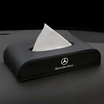 

1pcs Leather Car Tissue Box Pumping Cassette Holder Box Organizer For Mercedes Benz CLK CLA A180 A200 A300 E220 S300 S350 C200