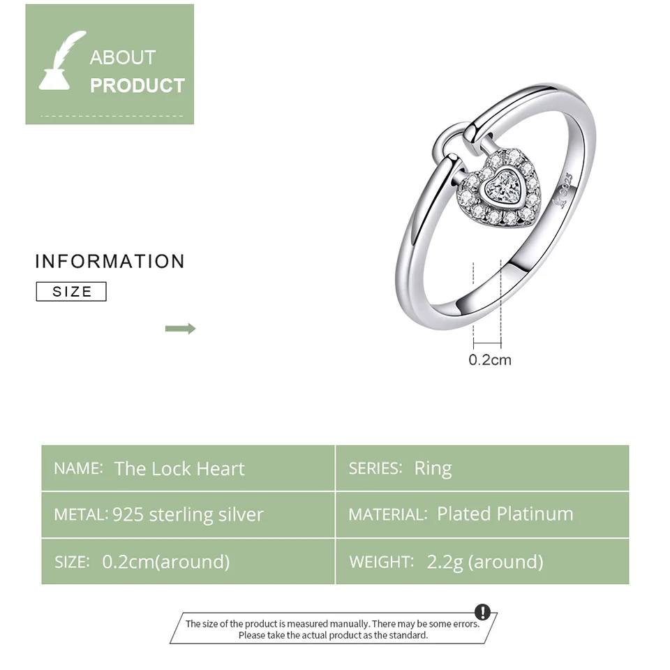 Bamoer, настоящее 925 пробы, серебряное кольцо для любви, кольцо для замочек в виде сердца, циркониевое CZ, дизайн, для свадьбы, помолвки, хорошее ювелирное изделие, GXR589