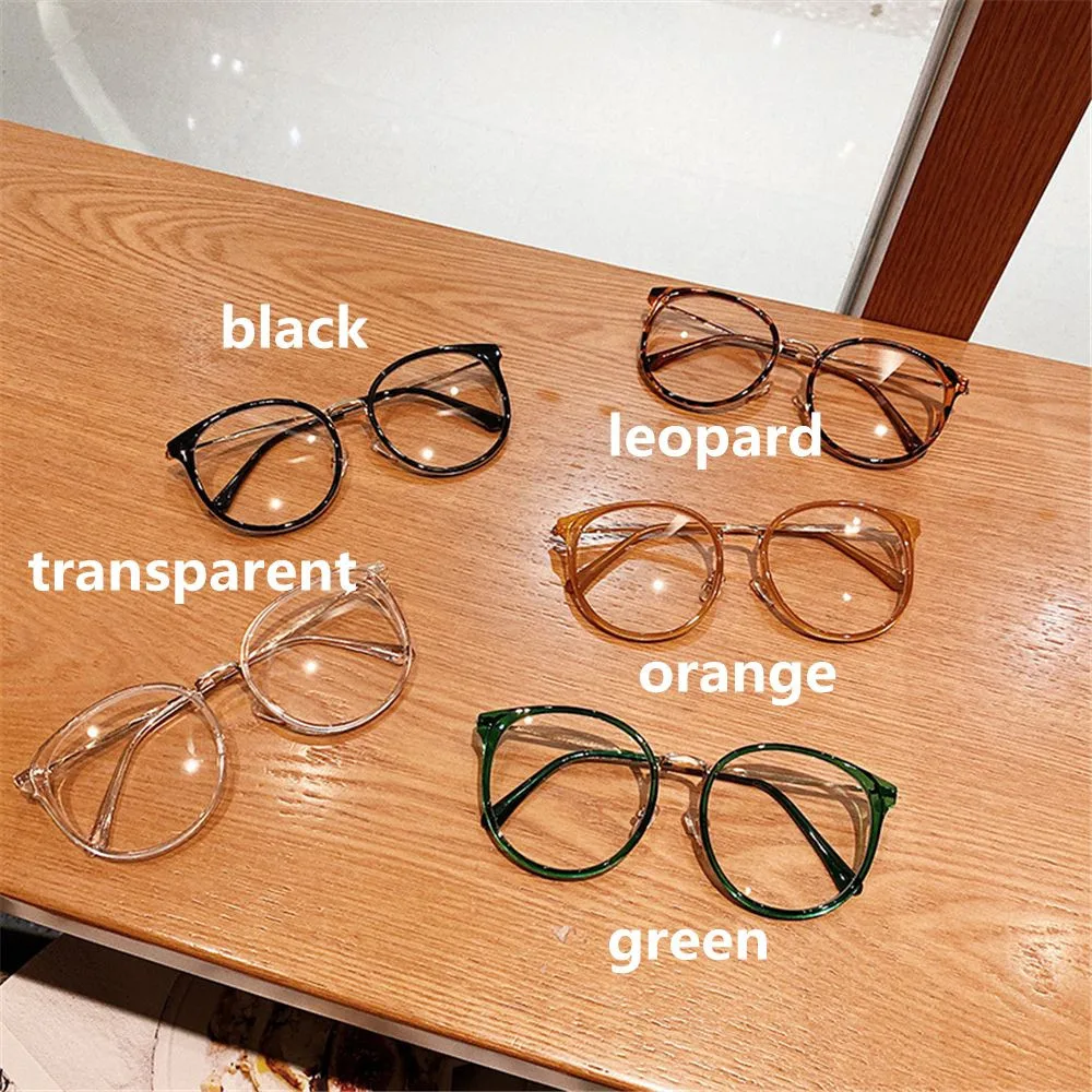 1PC Anti-Blue Light Glasses Big Size Round Leopard Glasses Women Men Fashion Metal Optical Spectacle Eyeglass Computer Glasses blue light lenses