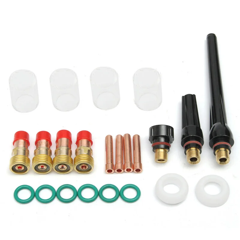 

High Quality Welder Welding Torch Gas Lens Soldering 23pcs TIG Parts #10 Cup Collet Kit Spare Part