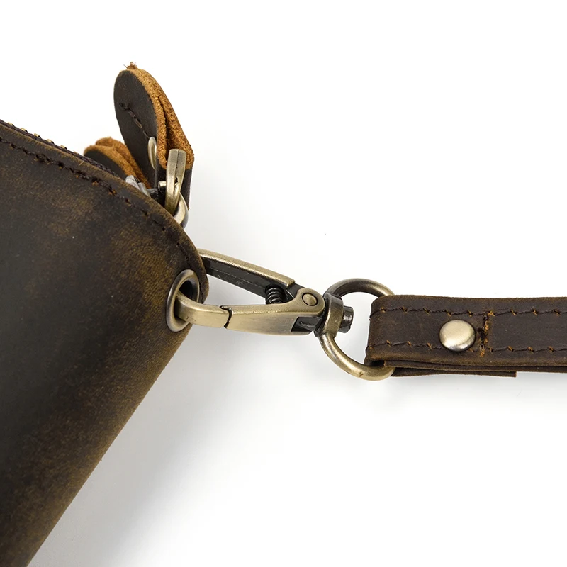 Мэхью Ретро удлиненный кошелек с молнией с 6 дюймов телефонные чехлы Особенности молния длинный кошелек Crazy Horse кожа Для мужчин Для женщин сумка для мобильных телефонов