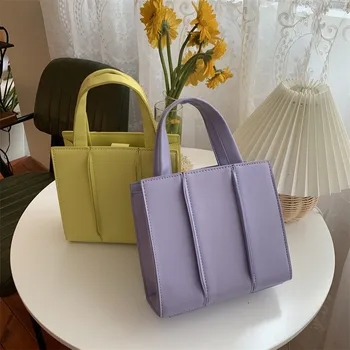 

Korean Small handbag women Candy colors Designer female Shoulder bags pu leather Ladies Crossbody bag bolsas purple totes