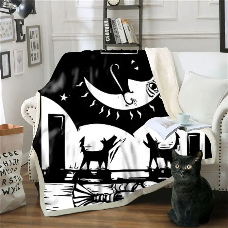 

Christmas Decorations for Home Comic Printed Cotton Velvet Sofa Blanket 130cmX150cm Throw Blanket Hand Wash Wearable