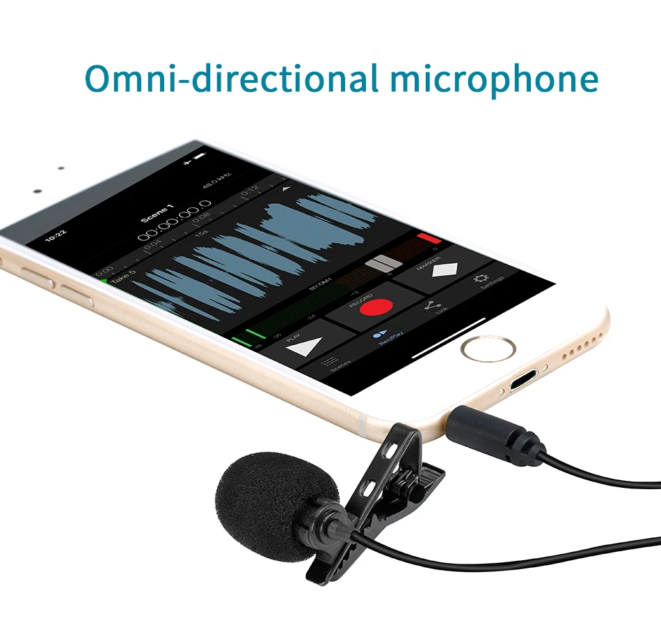 BOYA BY-M1 PRO M1DM Professional Lavalier Condenser Microphone for PC Mobile Phone iPhone Podcast Lapel Microphone Blogger Vlog