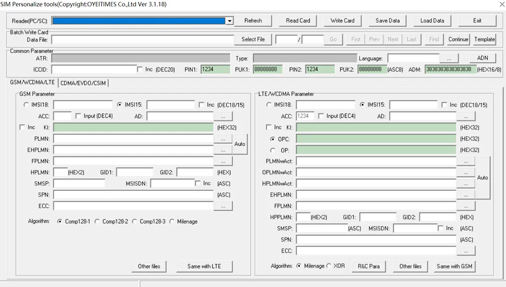 Программное обеспечение для SIM карты OYEITIMES Powerful 3.1.18 4G тестовая сим карта
