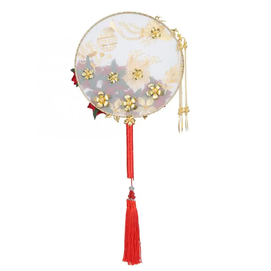 Wedding Gifts for Guests Classical Handle Round Cooling Wedding Bride Tassel Fan Gift Decoration Prop Kids Party Favors