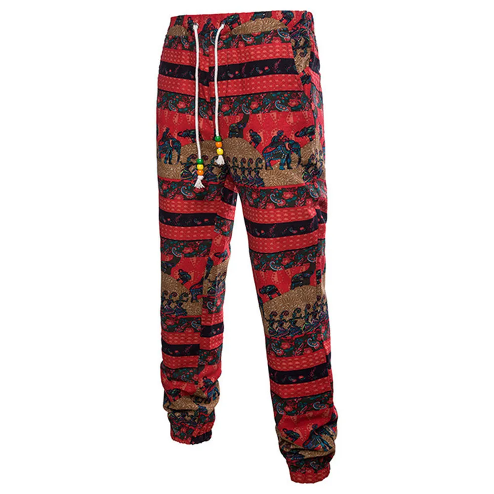 Pant C Мужской комплект для отдыха, льняные длинные штаны, этнический стиль, пэчворк, мужской костюм, праздничная одежда размера плюс, 5XL, европейская тонкая рубашка, осень, новинка - Цвет: Pant C