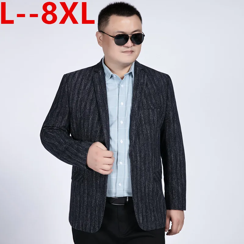 10XL 8X приталенный Повседневный пиджак, хлопковый Мужской Блейзер, пиджак на одной пуговице, мужской пиджак, осень, лоскутное пальто, мужской костюм