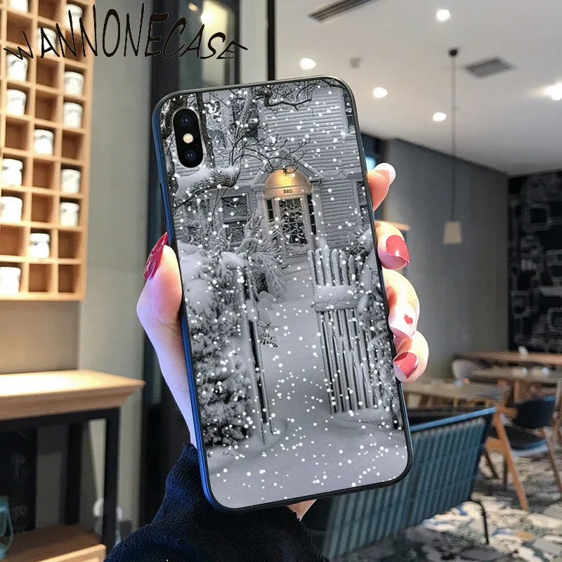 Pemandangan Musim Dingin Salju Coque Shell Ponsel Case untuk iPhone 8 7 6 6S Plus X XS MAX 5 5S SE XR 11 11pro Promax Ponsel