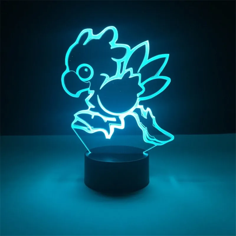 Children Lamp Final Fantasy Chocobo Led Night Light 7/16 Colors Change LED Bedroom Decorative Table Lamp 3D Light Game Gifts