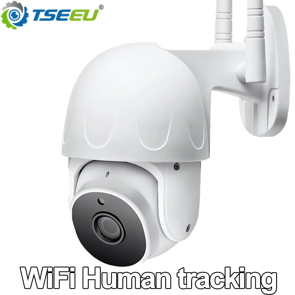 

WiFi outdoor IP Camera AI smart human tracking P2P two way audio max 128G sd card pan tilt mini security camera