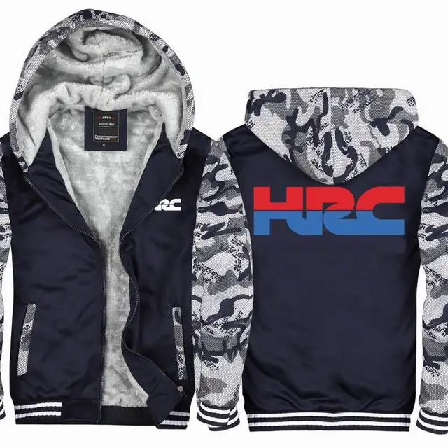 

Motocross Jacket FOR HRC Men Casual Thick Coat Pullover Wool Liner Thick Jacket Motorcycle Sweatshirts Hoody