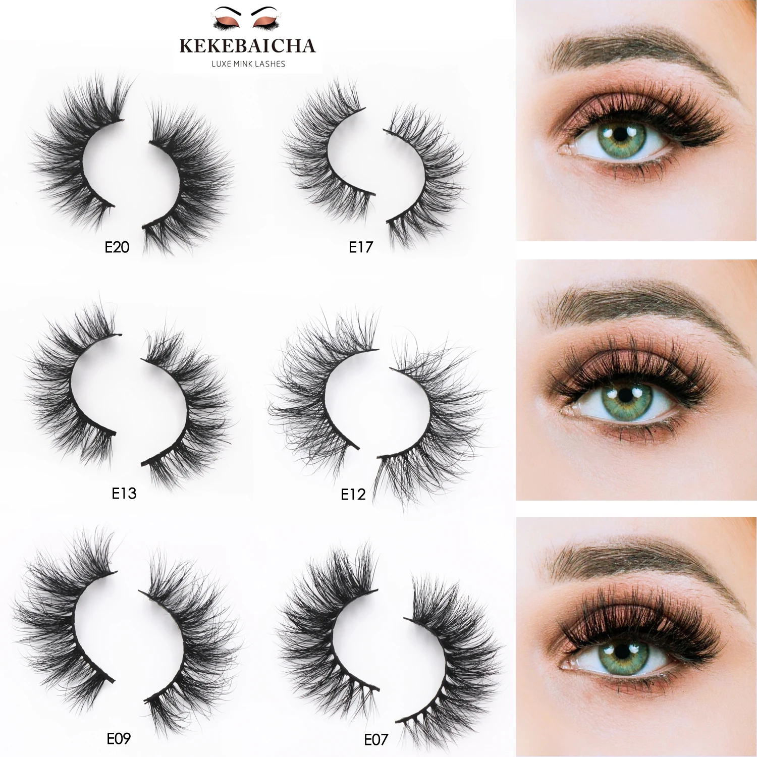 KEKEBAICHA 3D Mink Eyelashes 100 Cruelty free Mink False Eyelashes Handmade Natural Lashes Makeup Eyelash Reusable 1
