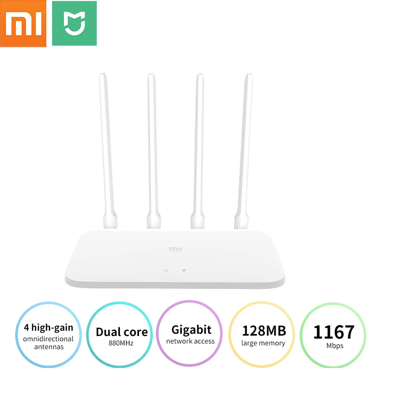 Роутер Xiaomi 4A Gigabit Edition 1000M 100M 5 ГГц 2 4 Wi-Fi ПЗУ 16 Мб DDR3 64 128 с высоким коэффициентом