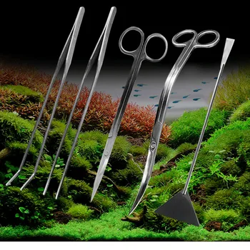 

3/5Pcs Aquarium Tools Kit Aquascaping Tank Aquatic Plant High Quality Tweezers Scissors Stainless Steel Maintenance Tool