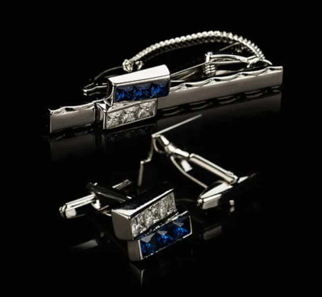 

Foreign Trade Consignment Export Men Cufflinks Tie Clip Gift Set Factory Price Direct Selling Top Grade Crystal Cufflinks