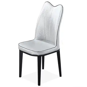 

Nordic light luxury dining chair home simple new Chinese style negotiation hotel leather soft bag restaurant chair chair