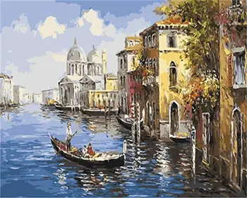 

DRAWJOY Landscape Framed Pictures DIY Painting By Numbers Acrylic Painting On Canvas Wall Art For Home Decor 40x50