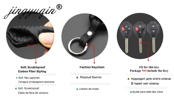Keyforkess 2/3/4 pulsante in fibra di carbonio copertura chiave a distanza per auto in Silicone per Toyota Camry Corolla Avalon Venza Hilux Vitz Rav4 Fob Case - Jingyuqin 2 3 4 pulsante in fibra di carbonio copertura chiave a distanza per auto