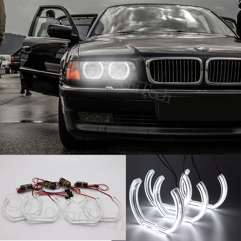 

For BMW 7 Series E38 740i 740iL 750i 750iL 730d 740d 728i 1995-2001 XENON headlight Crystal DTM Style LED Angel Eyes Light Turn