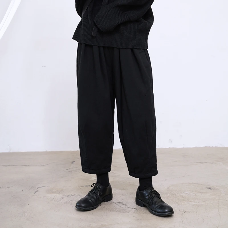 [EAM] черные свободные брюки с высокой эластичной талией для отдыха, новые свободные брюки, женские модные весенние осенние 19A-a749 - Цвет: black