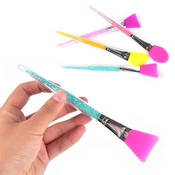 

17.5cm Rhinestone Silicone Mask Brush Cleaner Moisturizing Coating Cosmetic Makeup Blending Tool Sleep Mud Cream Apply Mixing