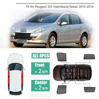 

For Peugeot 307 2010-2014 4Pcs Windows Sunshade UV Ray Protector Mesh Block Privacy Visor