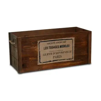 

Wooden folding box brown "Les Tissages Modeles"