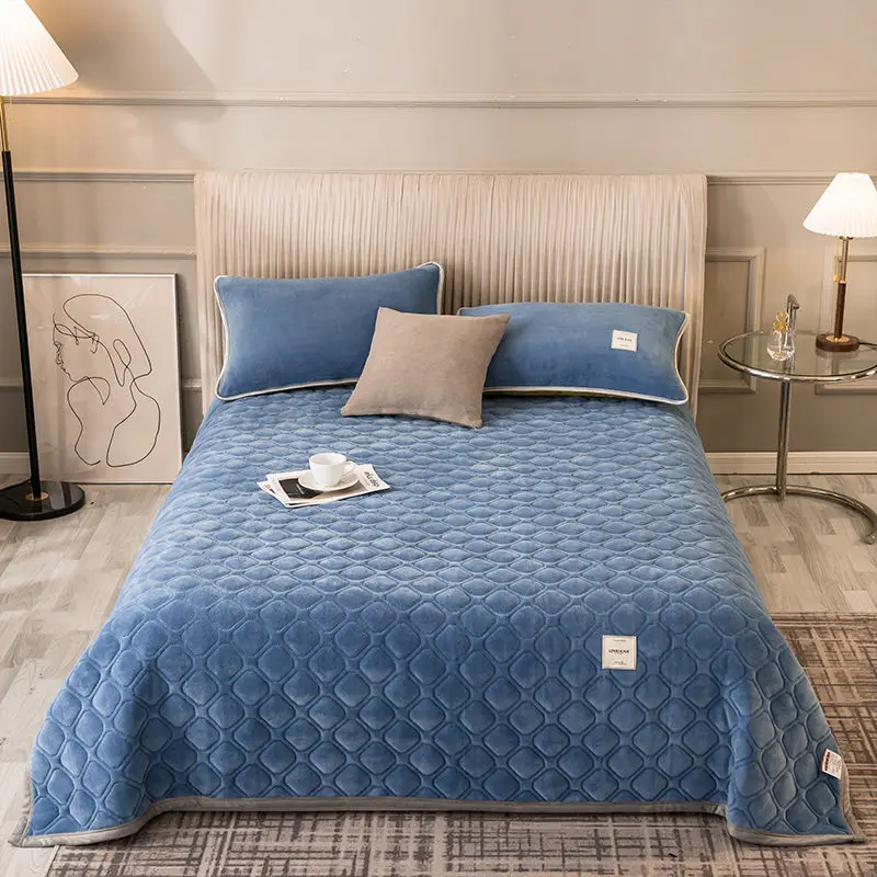 Bed Sheet Blanket Winter Velvet Bedroom Decoration Bed Sheets Milk
