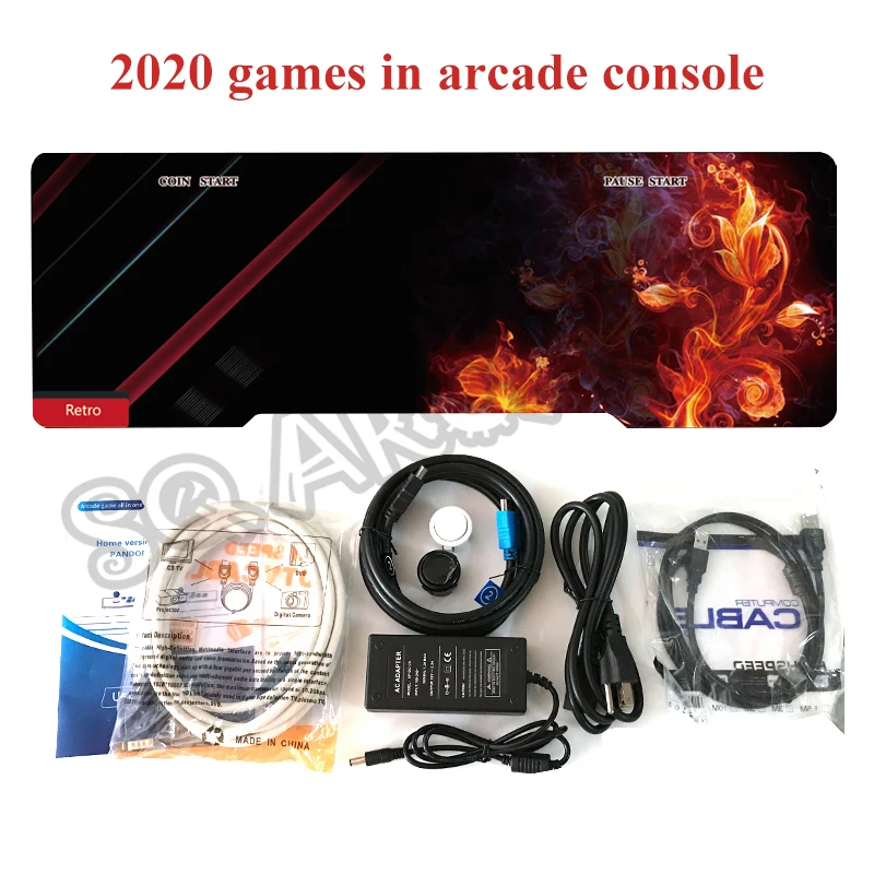 Pandora X 2020 игр в 1 аркадная консоль с нулевой задержкой джойстик 10 3D игры печатная