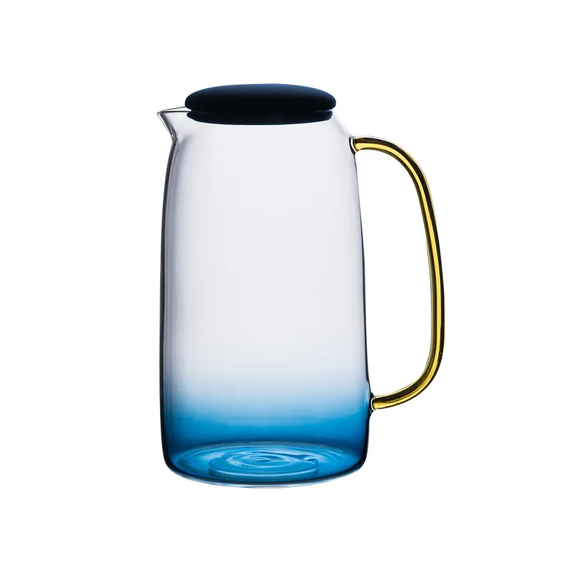 Популярный большой емкости 1.4L холодный стеклянный чайник чашки воды набор кувшин с ручкой холодная бутылка для воды горшок