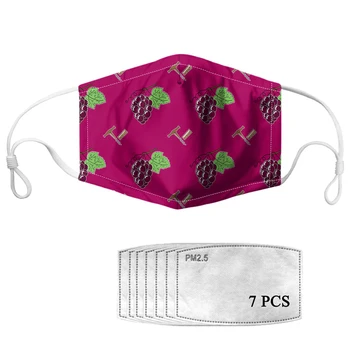 

Purple Grape Pattern Women Protective Cloth Masks Ladies Breathable Mask In Four Seasons Fashionable Dust-proof Sand-proof 2020