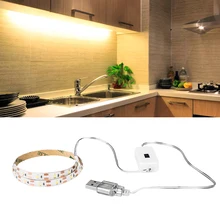 5 м USB светодиодный светильник под шкаф с ручным датчиком развертки SMD 2835 5 в Ночная лампа для кухни спальни 60 Светодиодный s/m Диодная полоса света
