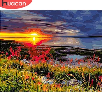 

HUACAN Paint By Number Landscape Hand Painted Painting Drawing On Canvas Gift DIY Pictures By Numbers Flowers Kits Home Decor