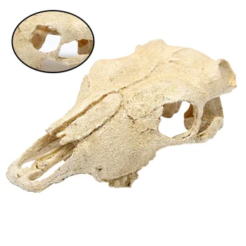 

False Sheep Skull Craft Aquarium Artificial Resin Decor Fish Tank Landscape Ornament (Beige)