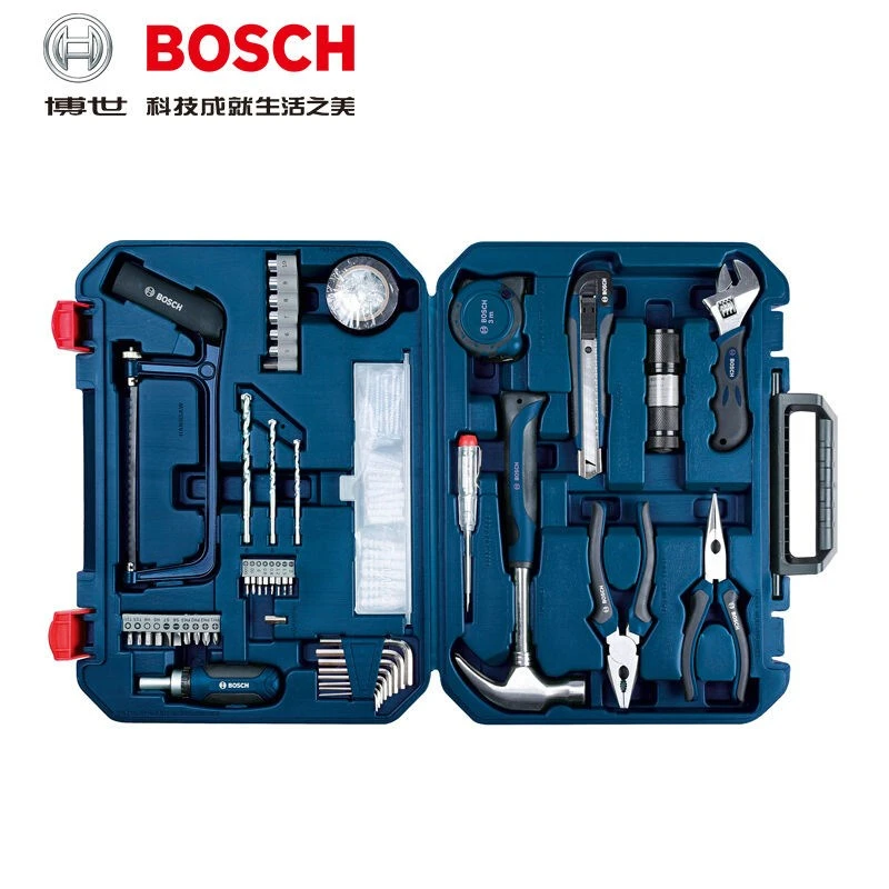 Bosch Juego de herramientas de reparación para el hogar, caja de almacenamiento, caja de herramientas de carpintería, juego de 108 piezas|Juegos de herramientas manuales| - AliExpress