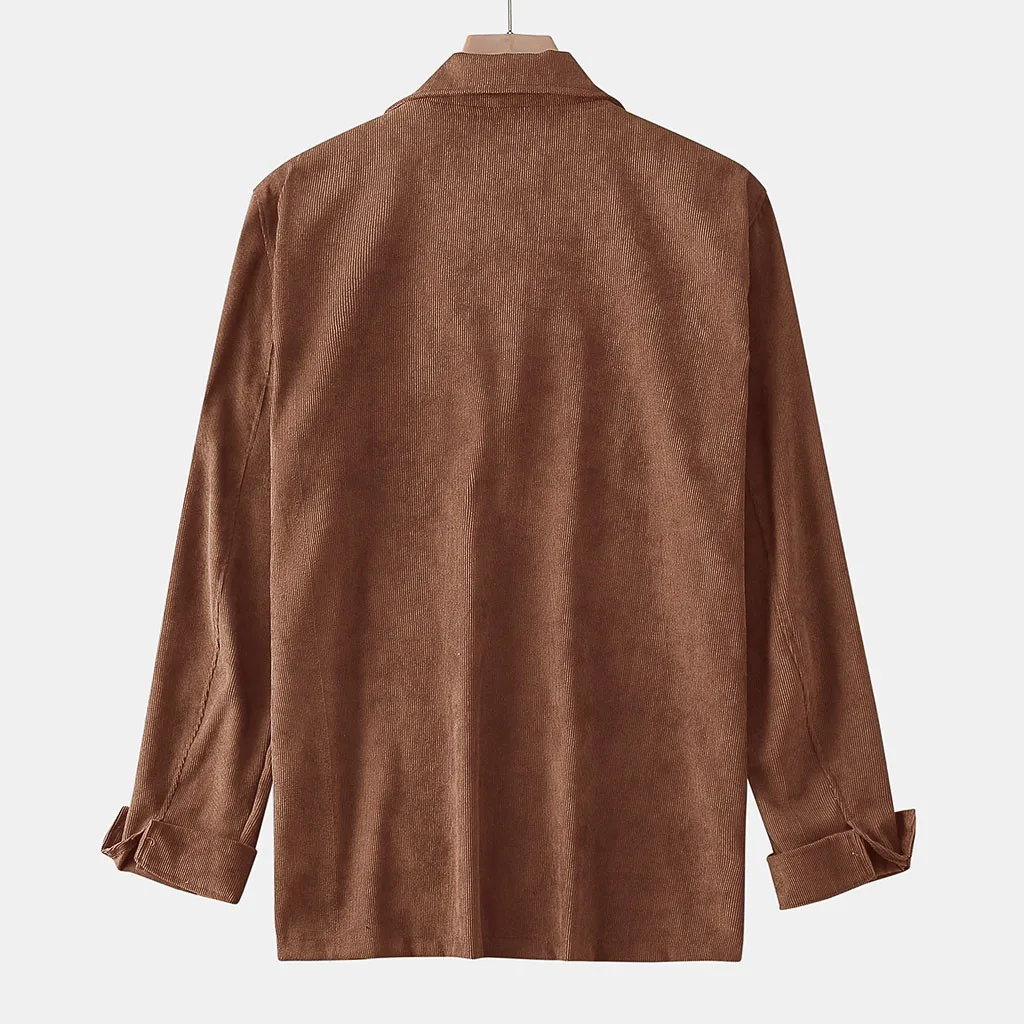 Зимняя рубашка для мужчин, свободные рубашки camisas, мужские осенние модные пальто, повседневные однотонные Топы с длинным рукавом, вельветовые повседневные блузки# g3