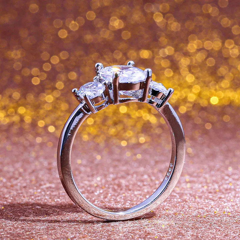 Простые женские Овальные циркониевые кольца на палец, элегантные свадебные кольца для невесты, модные серебряные кольца для помолвки