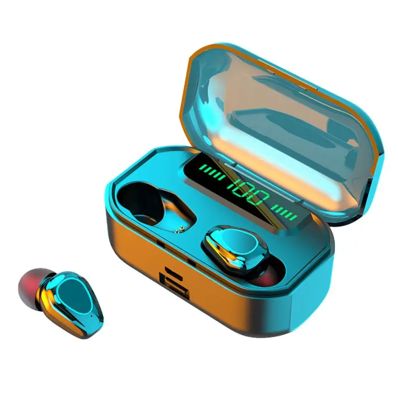 Bluetooth Headset Bluetooth 5 0 Earphone LED Wireless Earphone Headset Earbuds TWS Waterproof Sport Earphones Splitter New