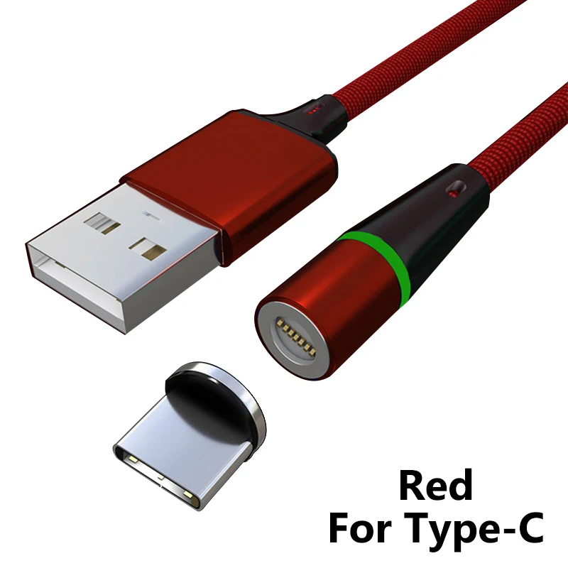 Тегеран 2 м Магнитный Micro USB кабель для samsung S9 huawei usb type C Быстрая зарядка для iPhone XS X Max 8Plus магнитные телефонные кабели - Цвет: Red For Type C