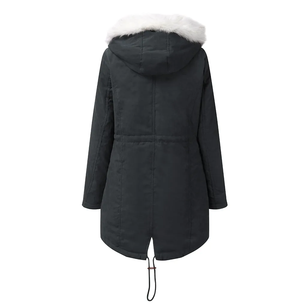 Зимняя парка с капюшоном, большие размеры, женское плотное зимнее пальто для девочек, хлопковая куртка, модное длинное пальто, уличная Женская однотонная женская верхняя одежда# G30