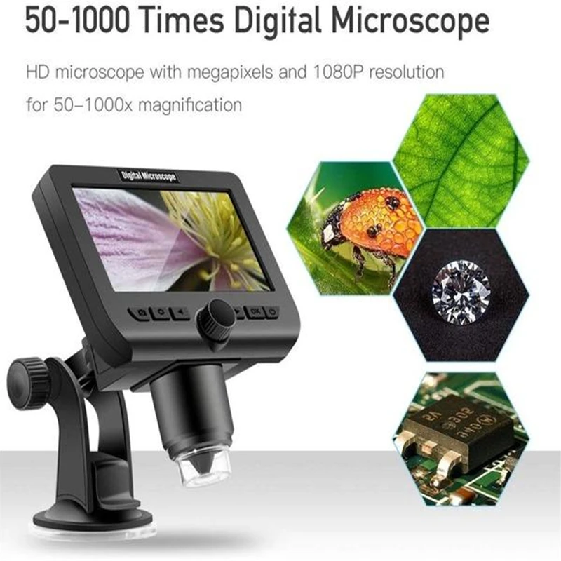 

50-1000X Digital Microscope WiFi 1080P HD Computer Images Video USB2.0 8 LED Light Wireless Magnifier 3.7V Li-ion Battery