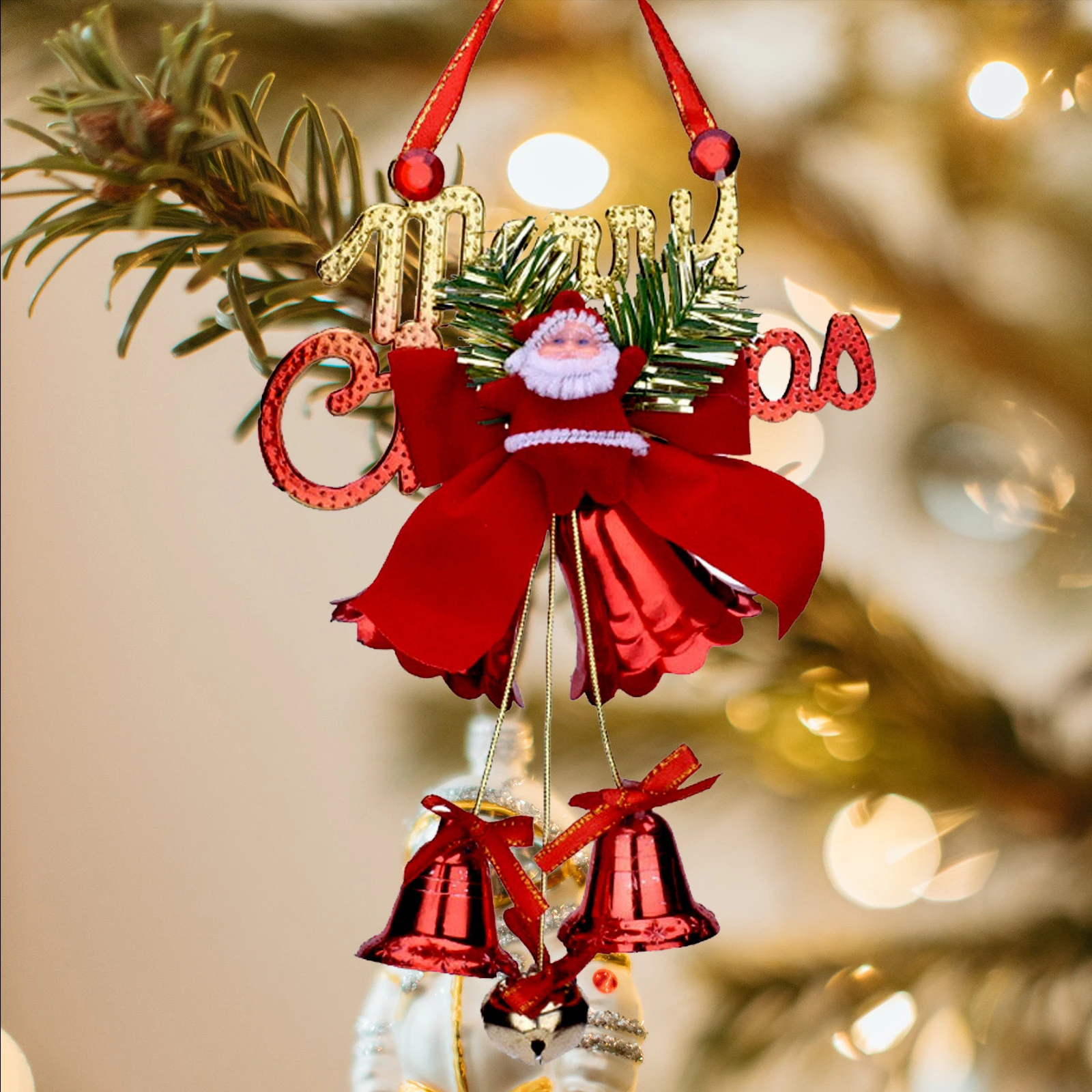 Christmas Bell Are Ringing 2022 2021 2022 Christmas Tree Bell Pendant Christmas Bell Hanging Decoration  With Bow Knot For Home Door Windows Fireplace Decoration|Christmas Bells| -  Aliexpress