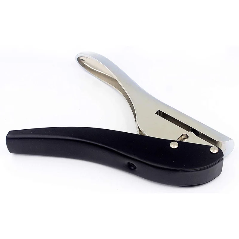 Hand-Held 1/8 Inch 3mm Round Metal Silver Heavy Duty Single Hole Punch for ID Cards PVC Cards Badge Photos