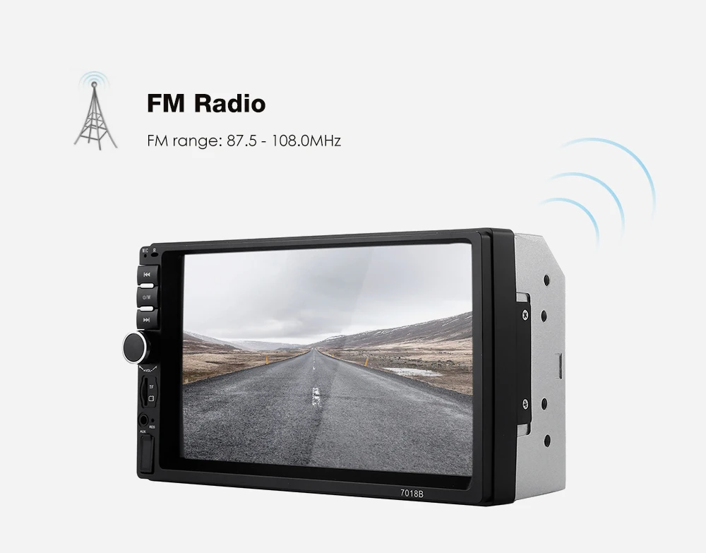 7018B Bluetooth Car MP5 Player 7'' TFT Touchscreen FM Auto Audio Radio Remote Control with 8 LED Rear Camera USB Aux Input