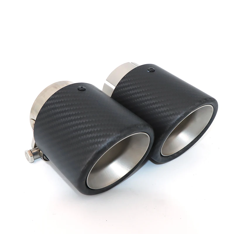 Exhaust pipe modified carbon fiber forged twill matte material exhaust tail throat flared style 120mm length tail mouth  DZ018