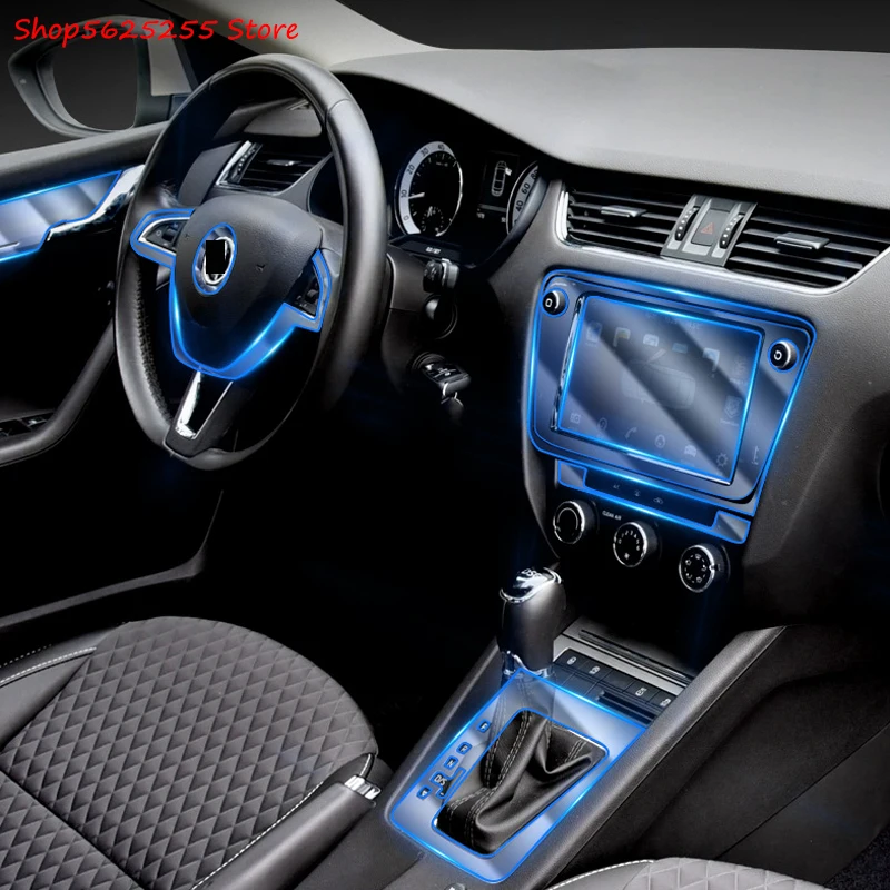 

For Skoda Octavia A7 Accessories TPU Protective Film Central Control Instrument Screen Transparent Protector 2015 2016 2017 2019