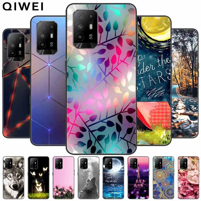 For Oppo A94 Case CPH2203 Soft Slim Fundas Cute Silicone Pure Color Back  Cover For Oppo