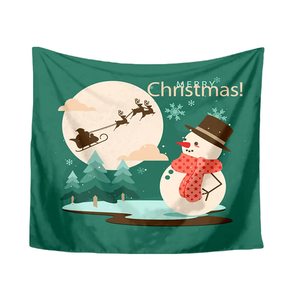 Wall Art Snowman Christmas Tapestry Tapestry Polyester Blanket Blanket Decor Throw Xams Home Santa Claus Wall Hanging